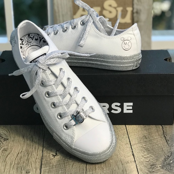 Conv&Miley Cyrus Ctas OX White/Silver Glitter W - Picture 6 of 8